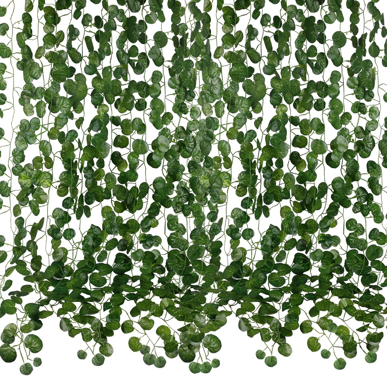 36 Pack 248 Feet Artificial Fake Hanging Vines Plant Faux Silk Green Leaf Garlands